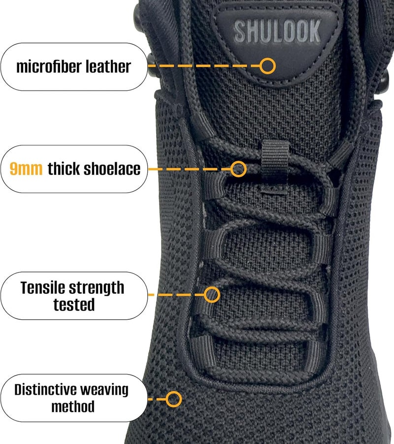 SHULOOK Non Slip Work Boots Women Slip Resistant Comfortable Mesh Kitchen Chef Shoes for Restaurant Food Service Lightweight Walking Shoes Ankle Support,Black - Image 3